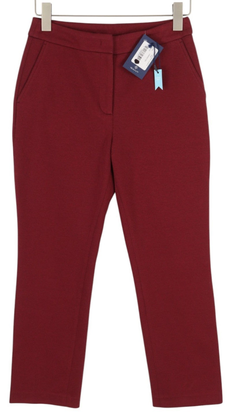 GANT Jersey Cigarette Women Trousers EU36 Red Slim Ankle