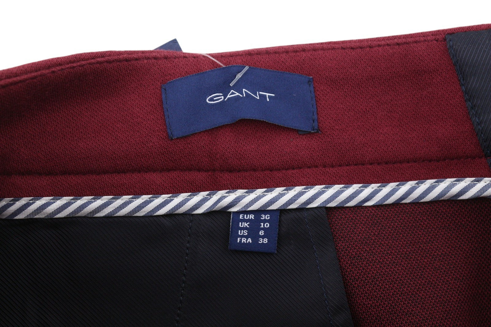 GANT Jersey Cigarette Women Trousers EU36 Red Slim Ankle