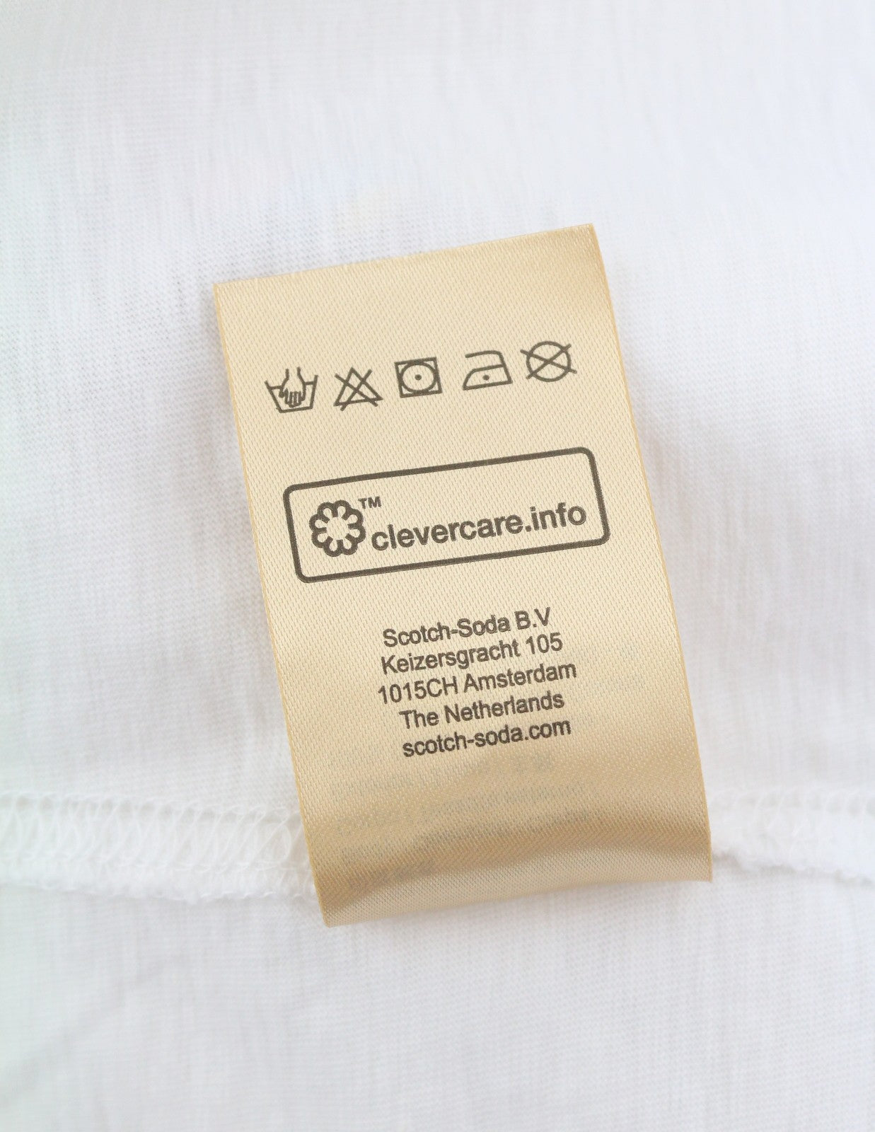 SCOTCH & SODA Men T-Shirt L White Cotton Tricot Crew Neck Short Sleeved