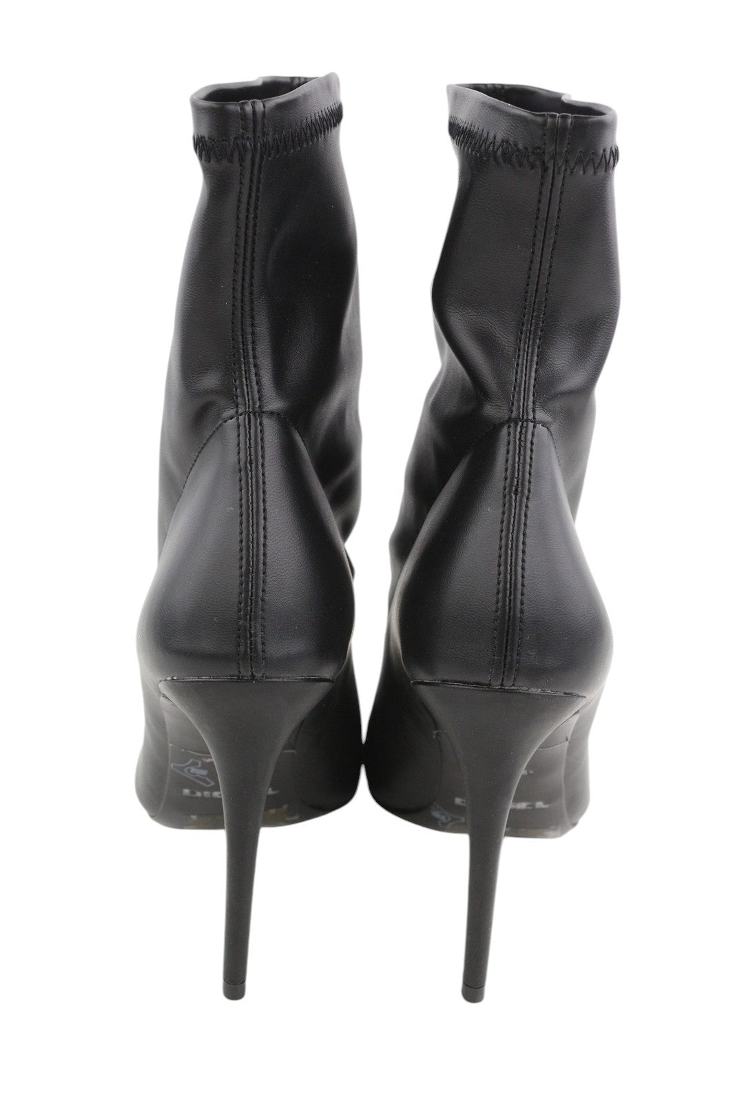 DIESEL D-Yucca Ab moteriški bateliai, juodi, dengti aukštakulniai, smaili noselė, EU38, RRP 300 €