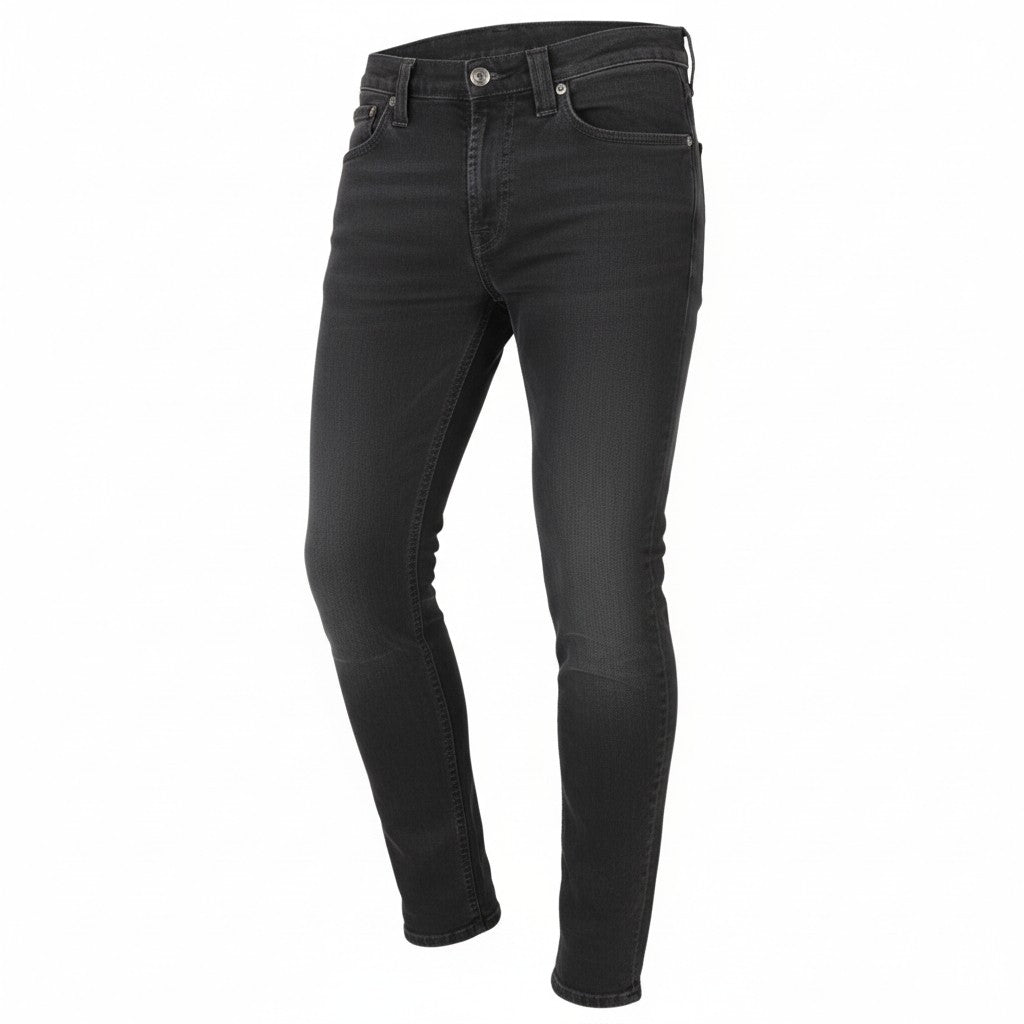 NUDIE JEANS Pipe Len Monolith Women Jeans W26/L32 Dark Grey Skinny Stretch Denim