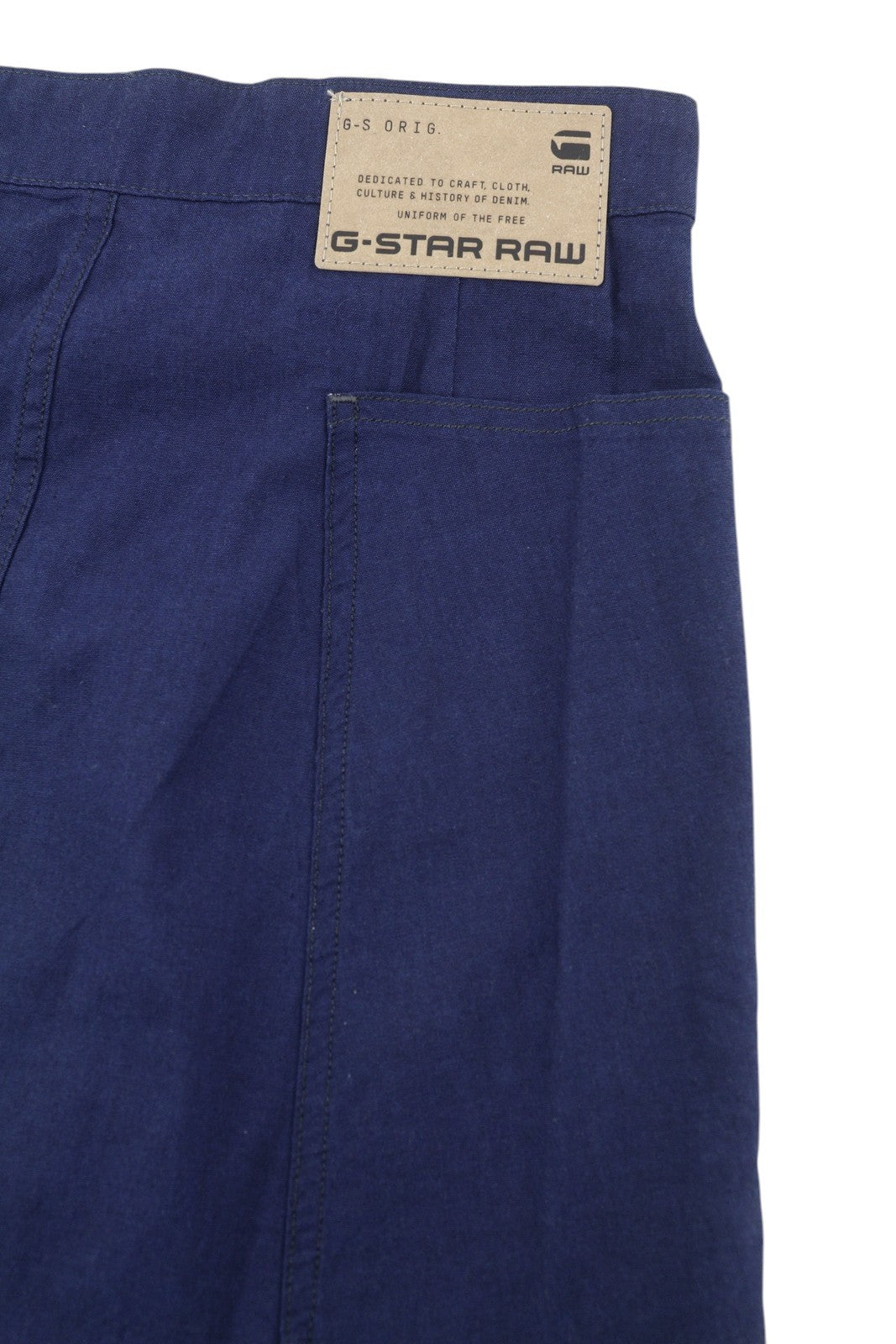 G-STAR A-Line Long Wrap Women Skirt W27 Dark Blue Organic Maxi Length RRP159