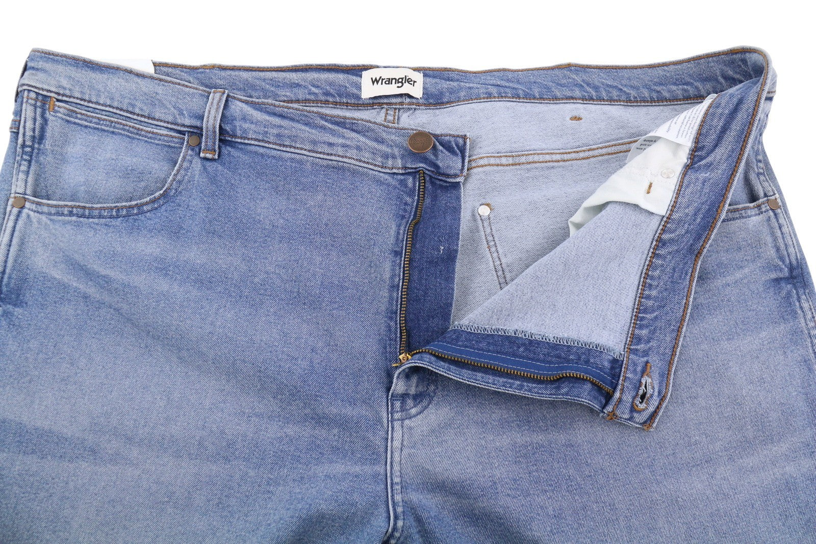 WRANGLER Greensboro 803 Men Jeans W48/L34 Blue Whiskers Faded Regular Straight