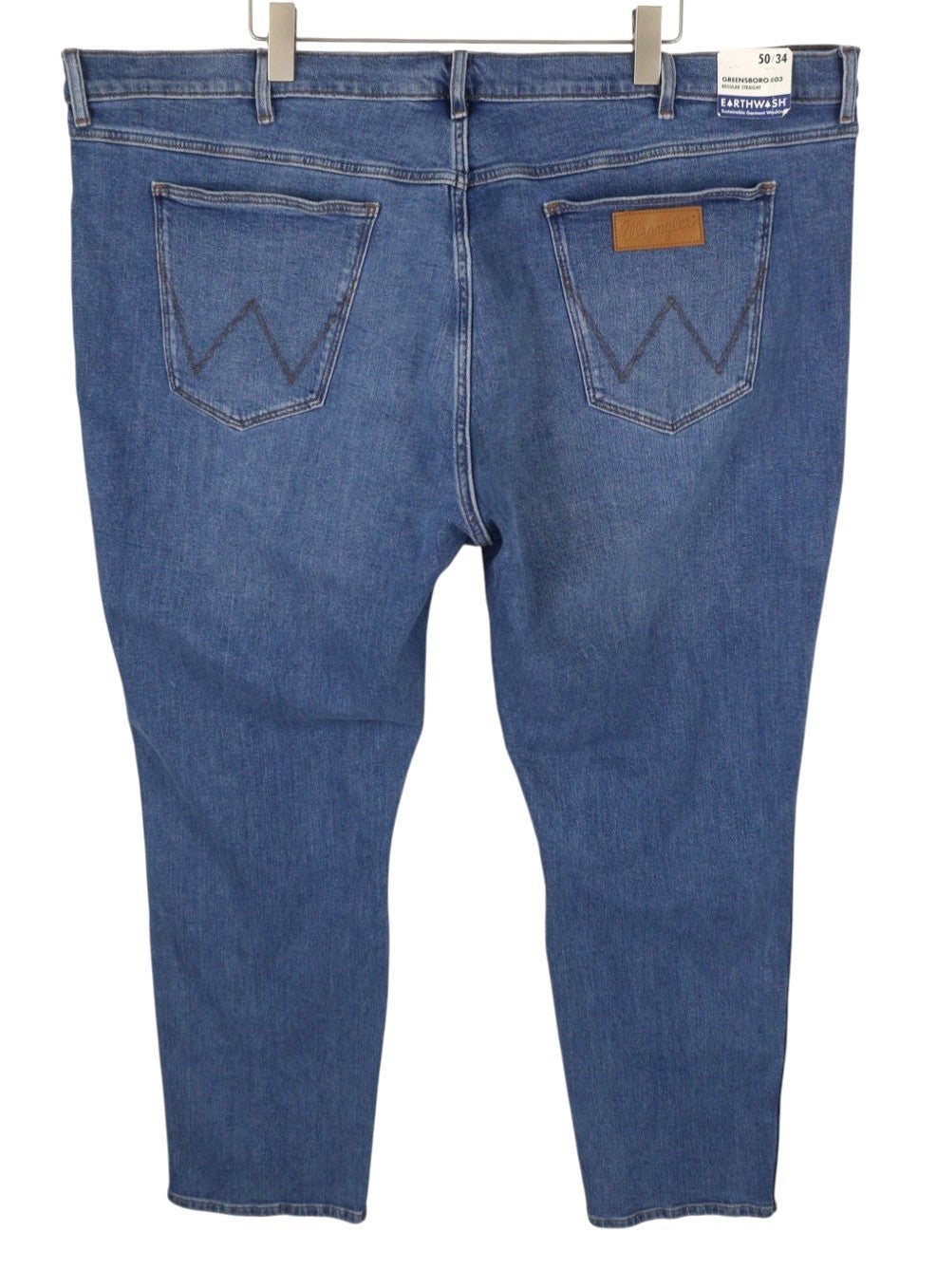 WRANGLER Greensboro 803 Men Jeans W50/L34 Blue Whiskers Faded Regular Straight