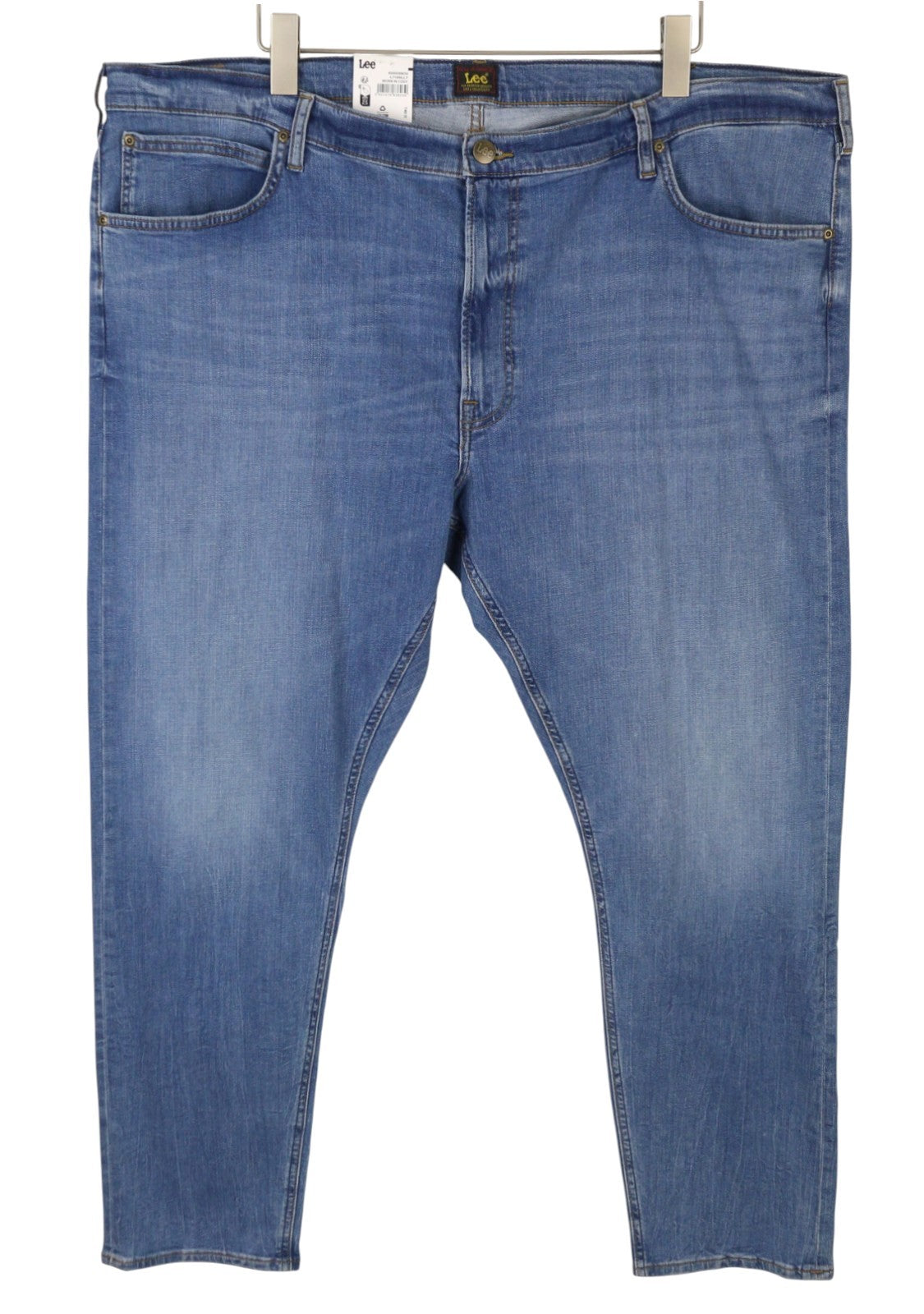 LEE Luke Men Jeans W46/L32 Blue Whiskers Faded Slim Tapered Fit Denim