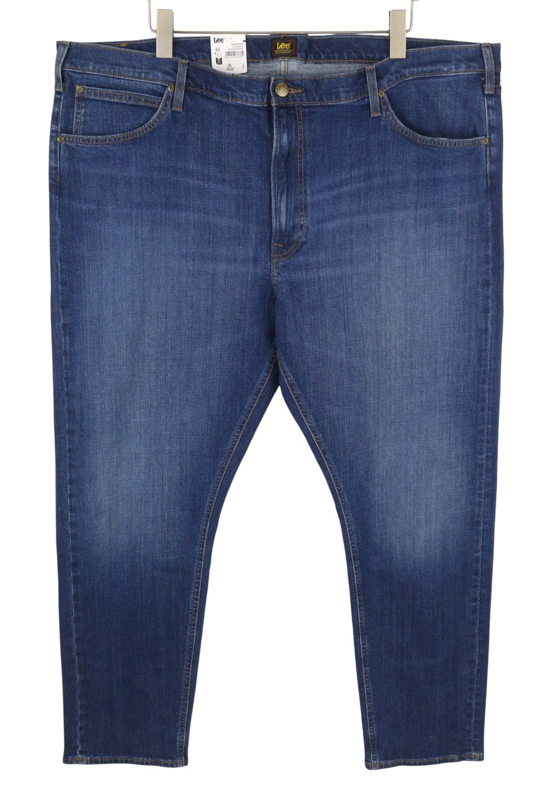 LEE Daren Zip Fly Men Jeans W46/L32 Blue Whiskers Faded Regular Straight Fit