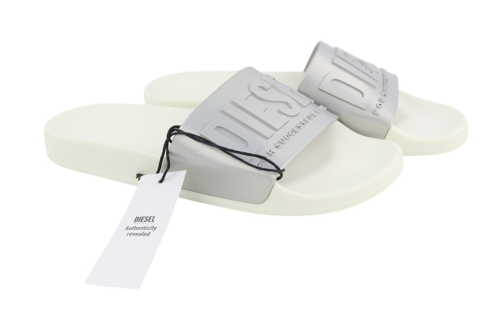 DIESEL Sa-Mayemi W moteriškos basutės, 35 dydžio, baltos, sidabrinės, atviros paplūdimio šlepetės