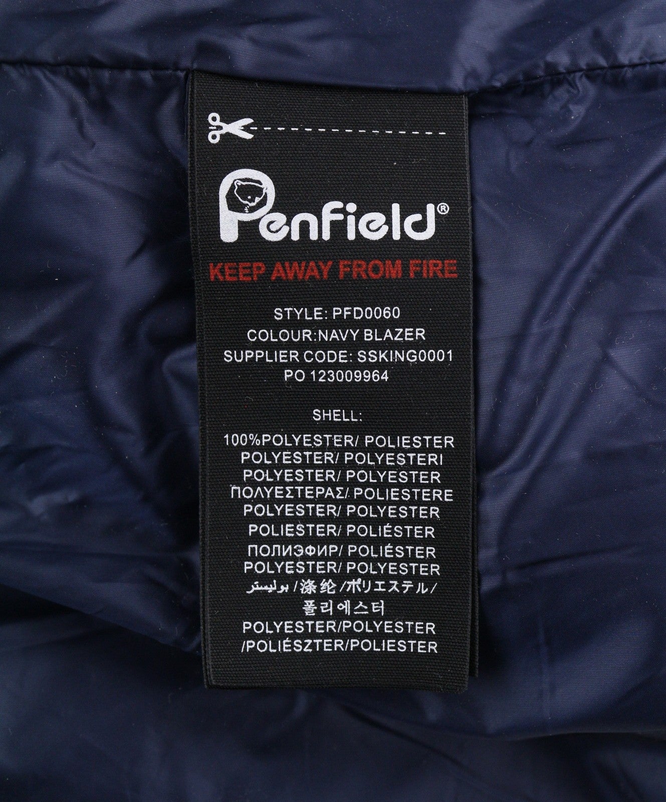 PENFIELD Men Jacket 2XL Dark Blue Quilted Padded High Neck Full Zip RRP230