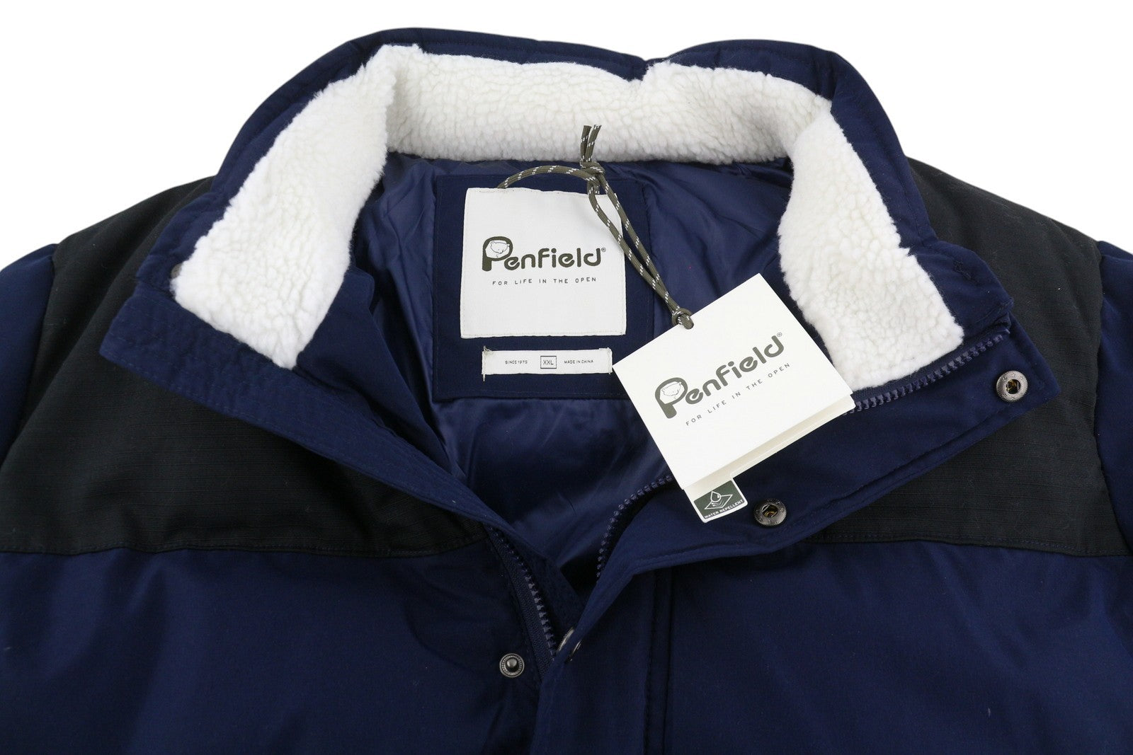 PENFIELD Men Jacket 2XL Dark Blue Quilted Padded High Neck Full Zip RRP230