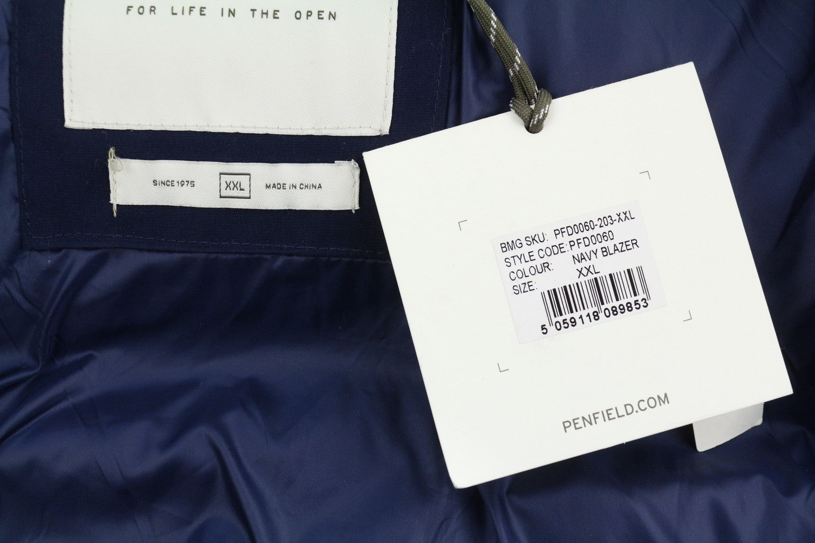 PENFIELD Men Jacket 2XL Dark Blue Quilted Padded High Neck Full Zip RRP230