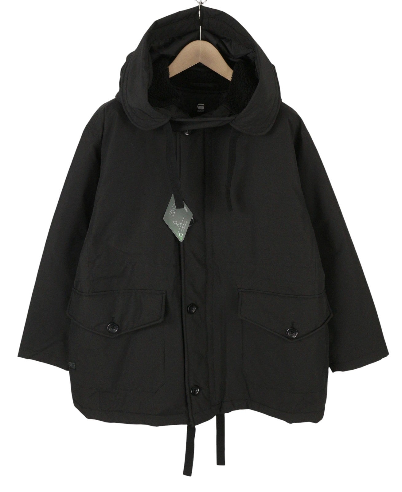 G-STAR Mid Parka Women Jacket L Black Padded Loose Performance Repellent RRP245