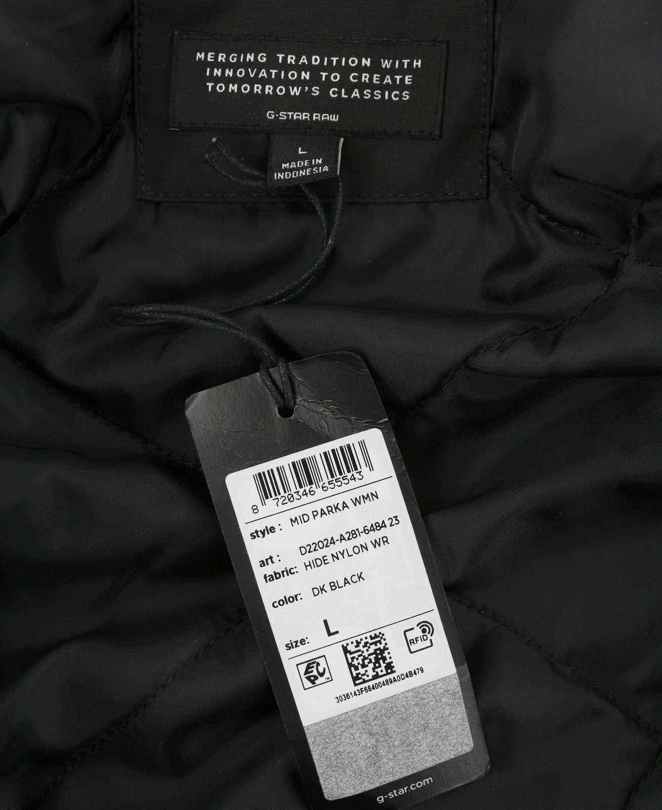 G-STAR Mid Parka Women Jacket L Black Padded Loose Performance Repellent RRP245