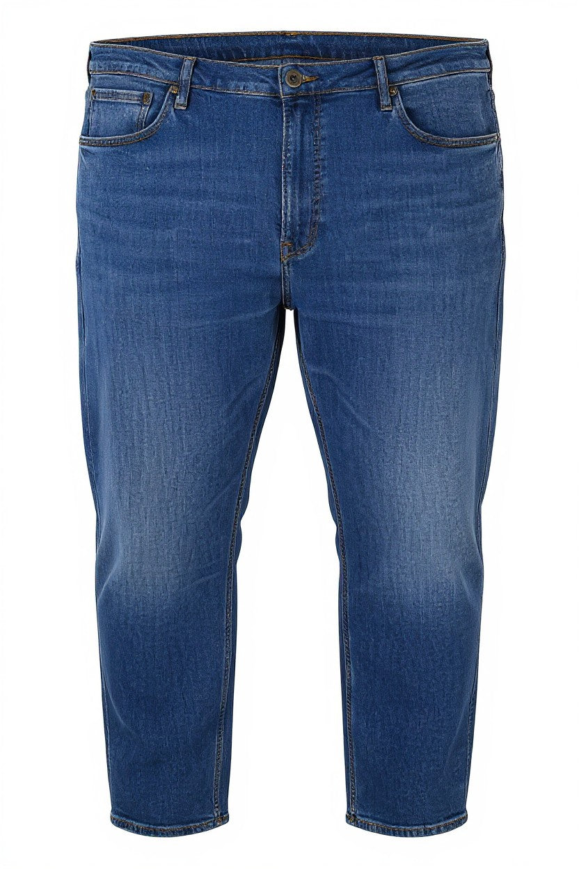 LEE Daren Zip Fly Men Jeans W48/L34 Blue Whiskers Faded Regular Straight Fit