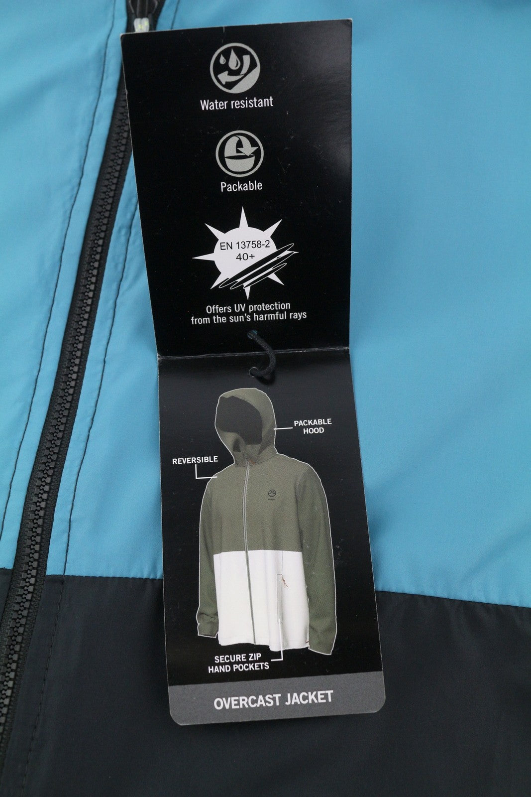 WRANGLER LWT Packable Men Jacket XL Reversible Patterned Hidden Hood Lightweight