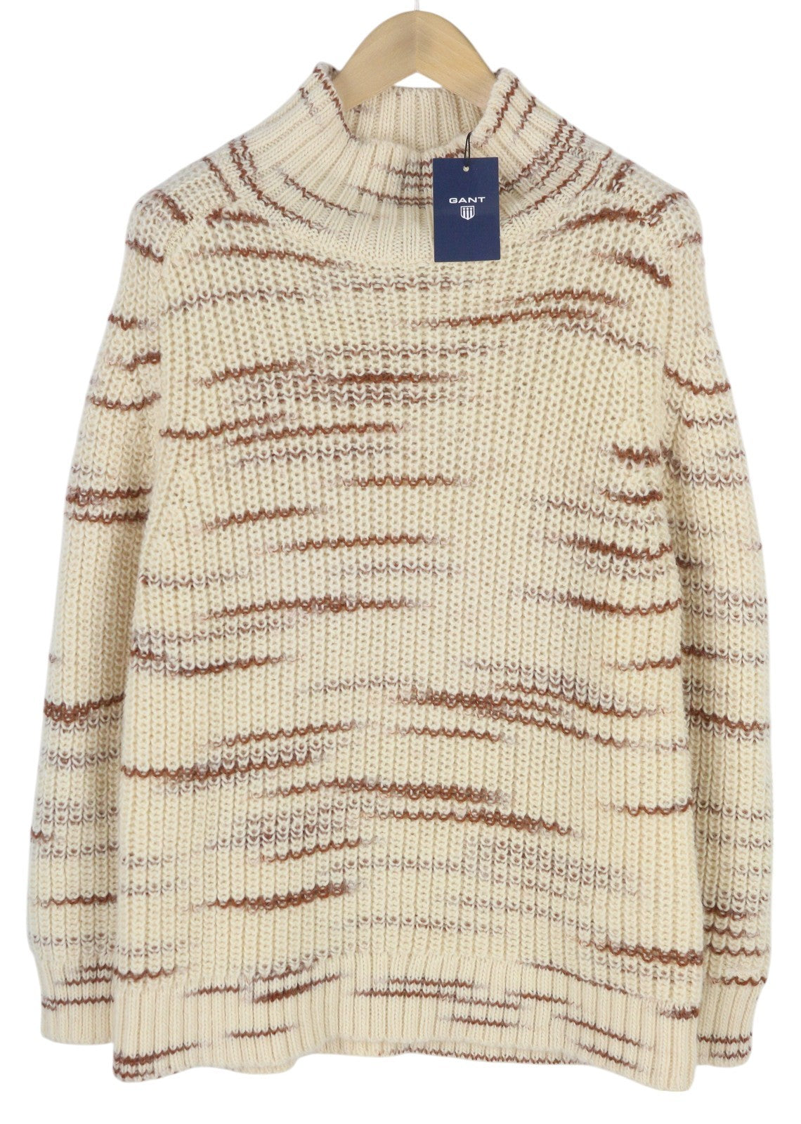 GANT Multi Color Turtle Women Jumper M Beige Pattern Wool Knit