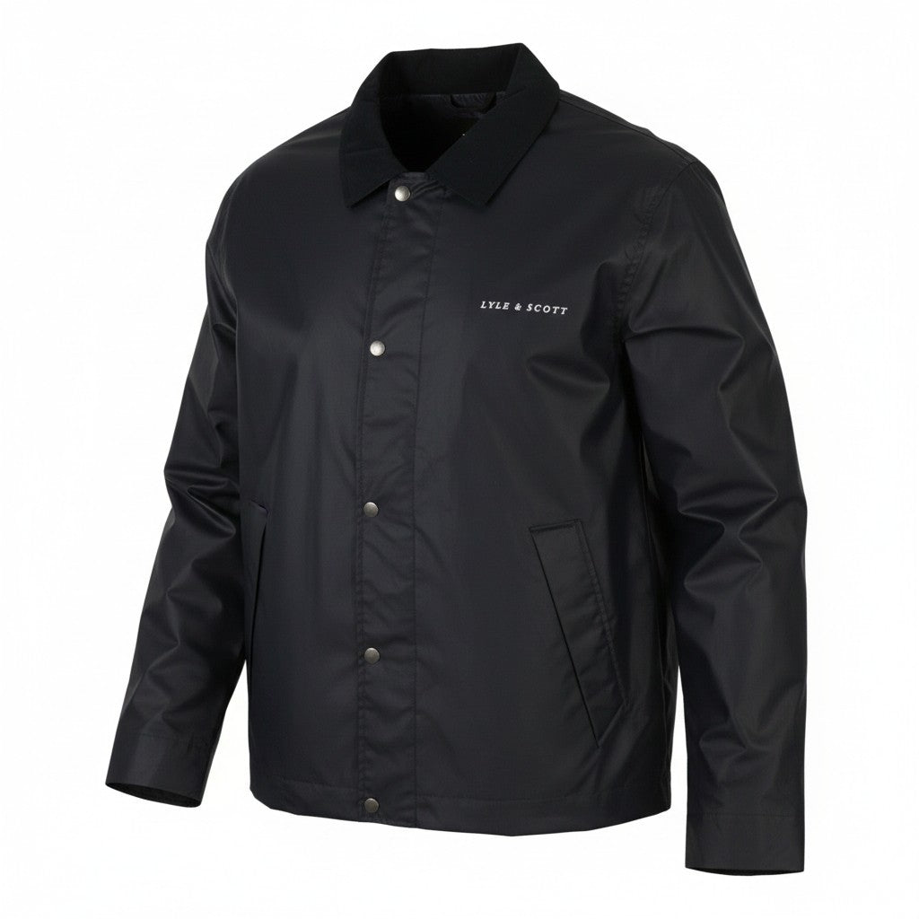 LYLE & SCOTT Coach Men Jacket M Dark Blue Water Repellent Full Zip Lightweight