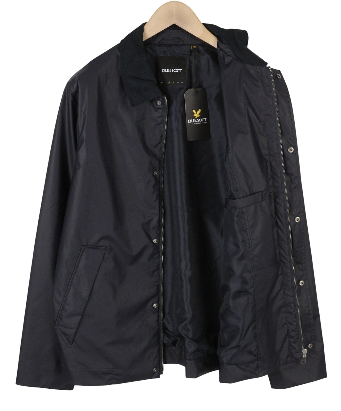 LYLE & SCOTT Coach Men Jacket M Dark Blue Water Repellent Full Zip Lightweight