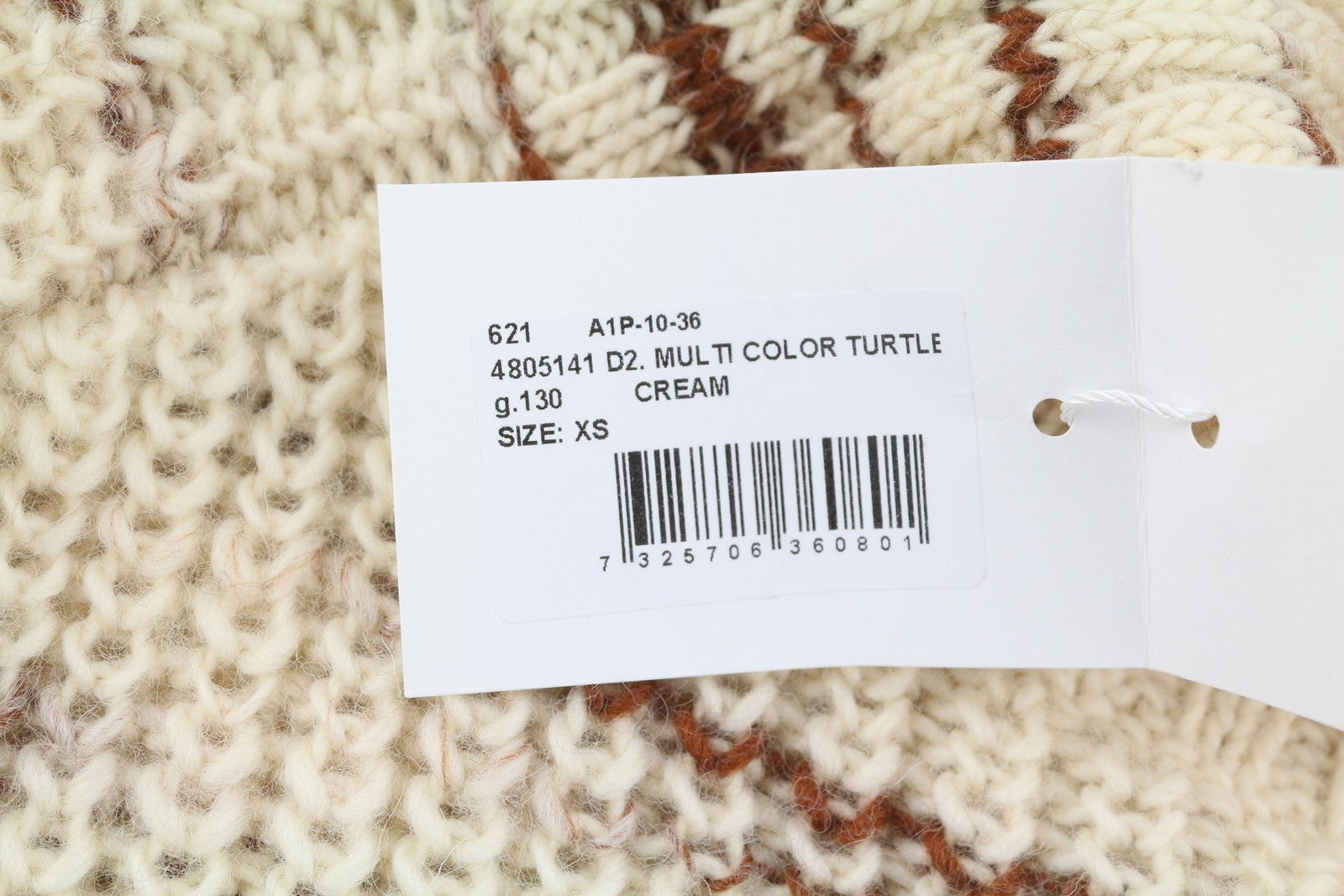 GANT Multi Color Turtle Women Jumper XS Beige Wool Knit