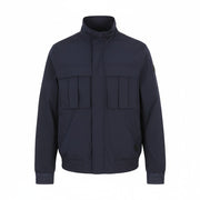 TED BAKER Men Jacket 3 M Dark Blue High Neck Unlined Full Zip Lightweight RRP250