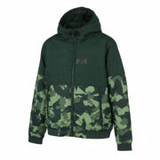 HELLY HANSEN Active Ins Fall Men Jacket M Green Padded Hooded Primaloft Full Zip