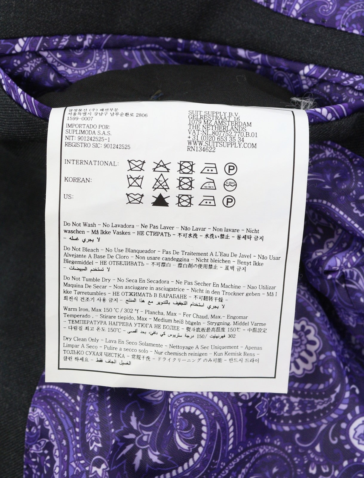 SUITSUPPLY La Spalla Men Suit UK36R Dark Grey Peak Lapel Wool