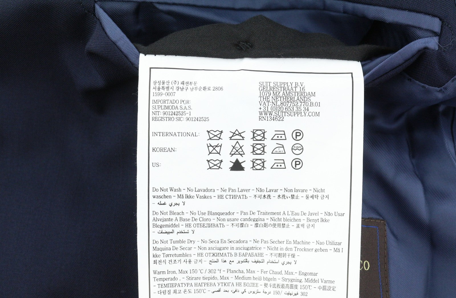 SUITSUPPLY La Spalla Men Suit UK36S / W27 Blue Wool 2 Piece