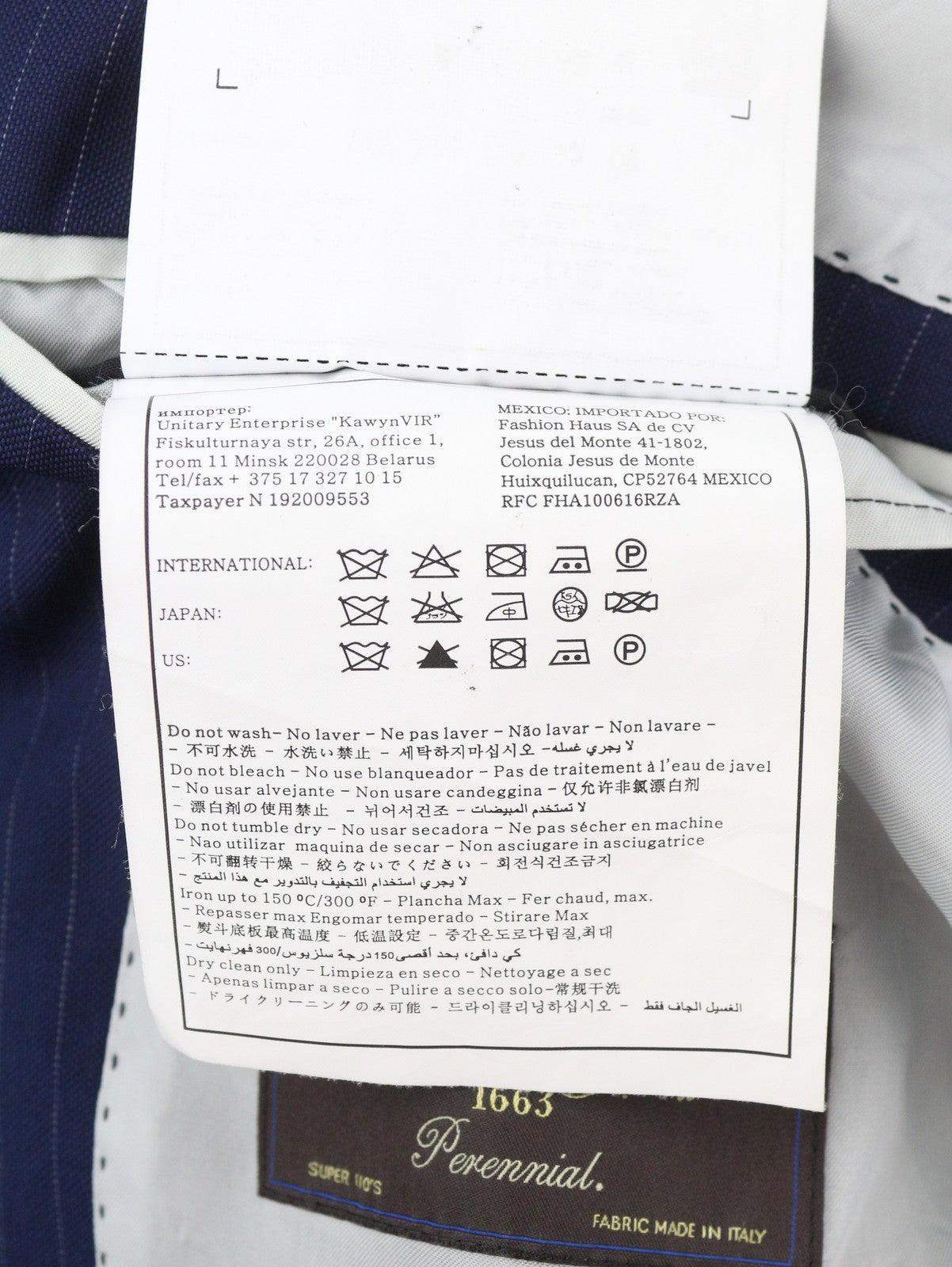 SUITSUPPLY Lazio Single Breasted Men Blazer UK32R Blue Wool Pinstriped