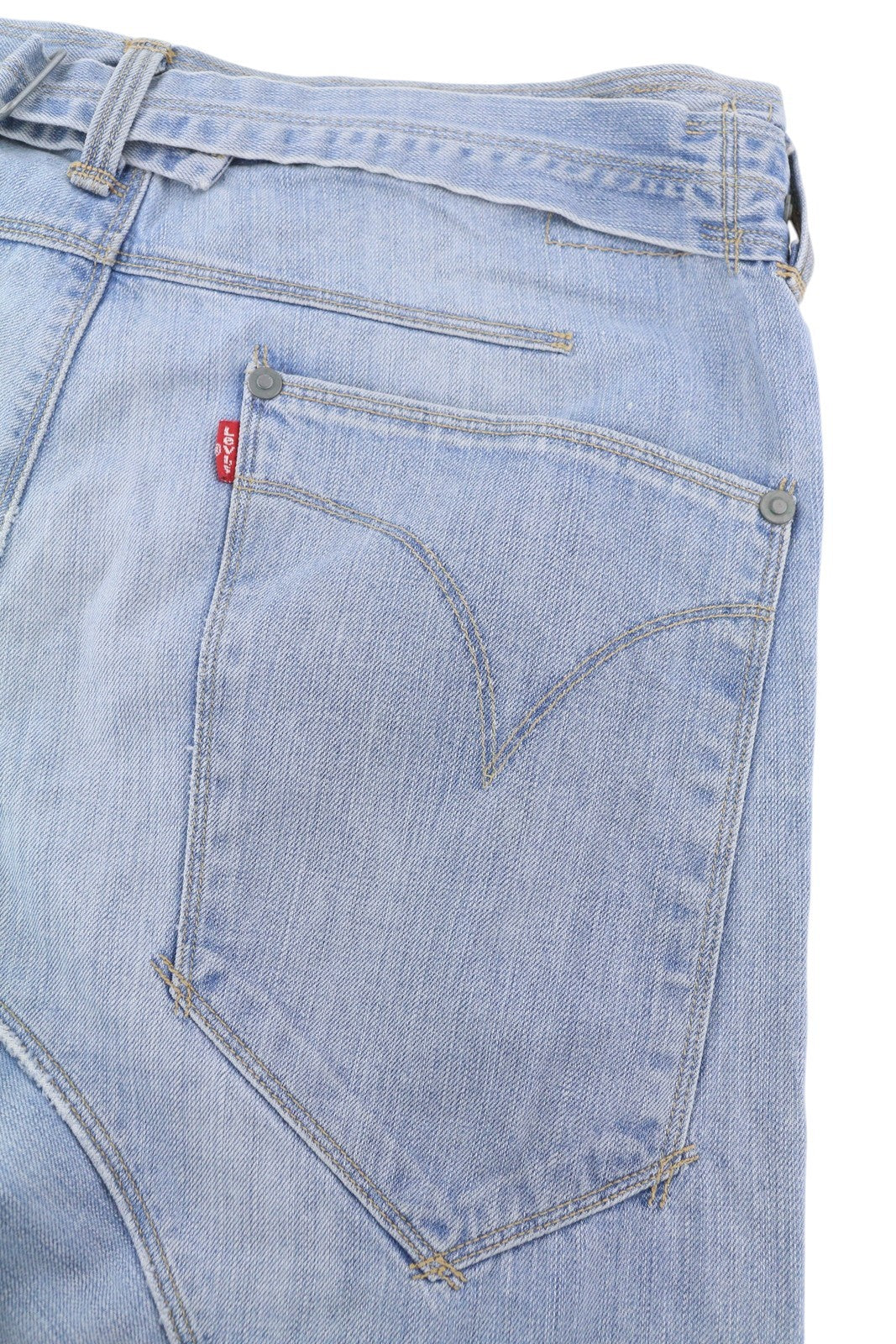 LEVI'S Engineered Men Shorts M Blue Denim Faded Whiskers