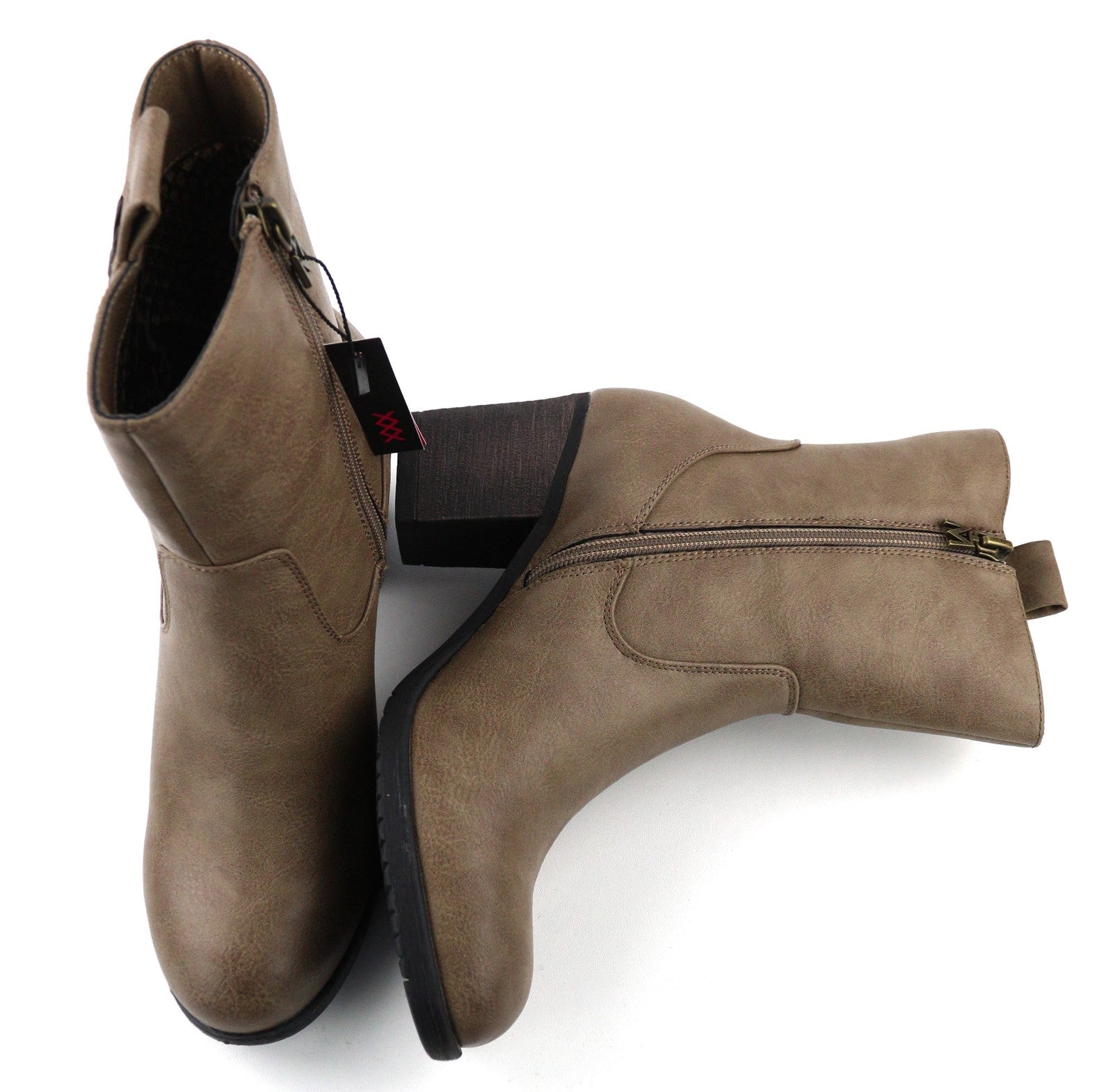 MARIA MARE moteriški rudi odiniai aulinukai su užtrauktuku, laisvalaikio stiliaus, 37 dydis 