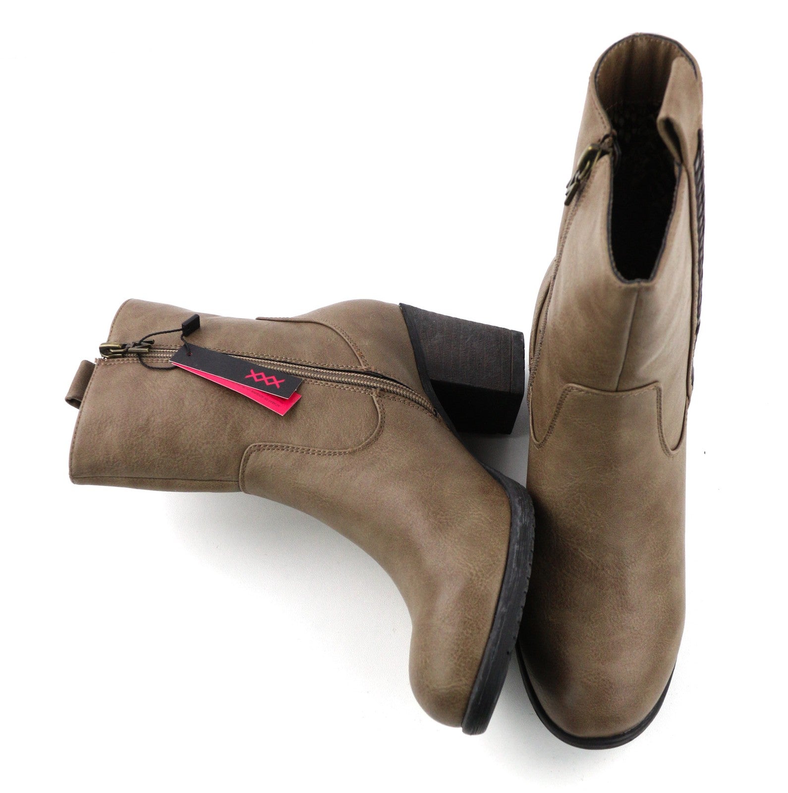 MARIA MARE moteriški rudi odiniai aulinukai su užtrauktuku, laisvalaikio stiliaus, 37 dydis 