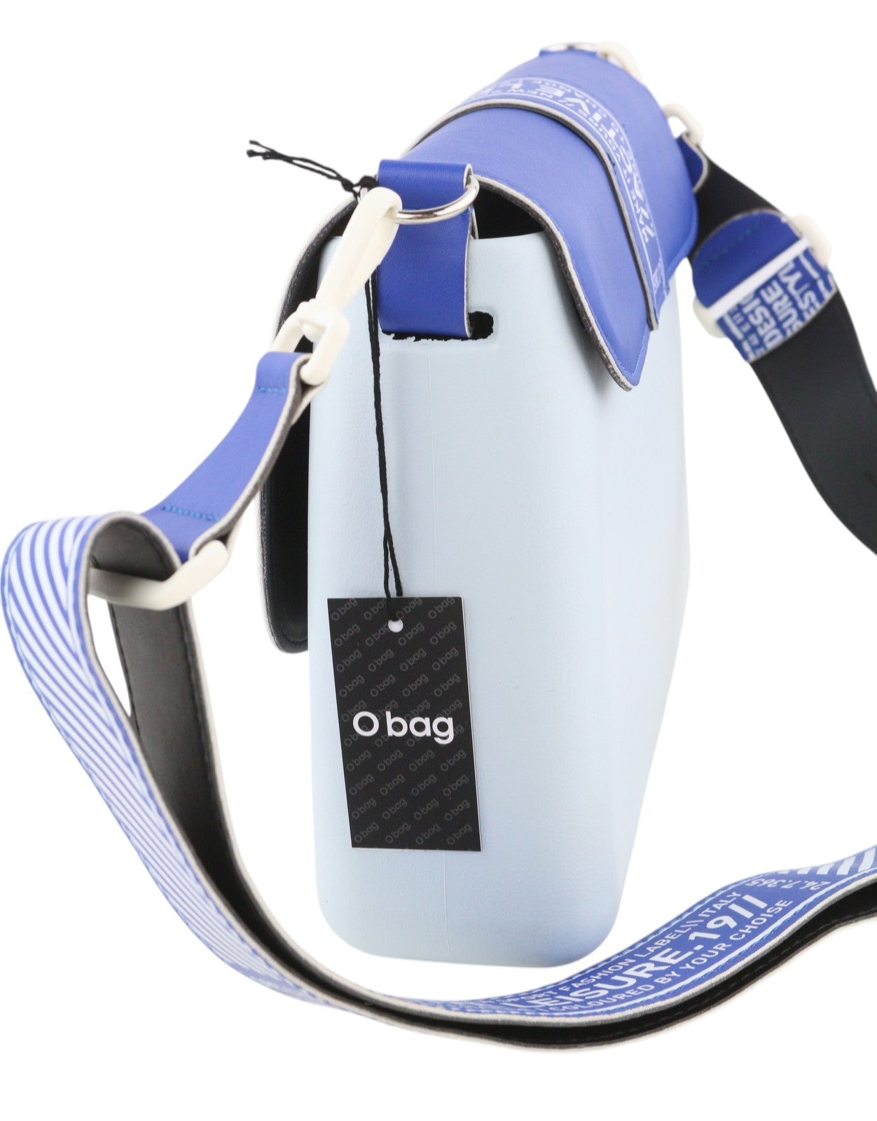 O BAG Glam Women Bag OS Blue Pattern Adjustable Strap Clasp Crossbody