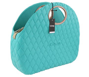 O BAG Moon Women Bag OS Blue Mint Quilted Handle Inner Bag