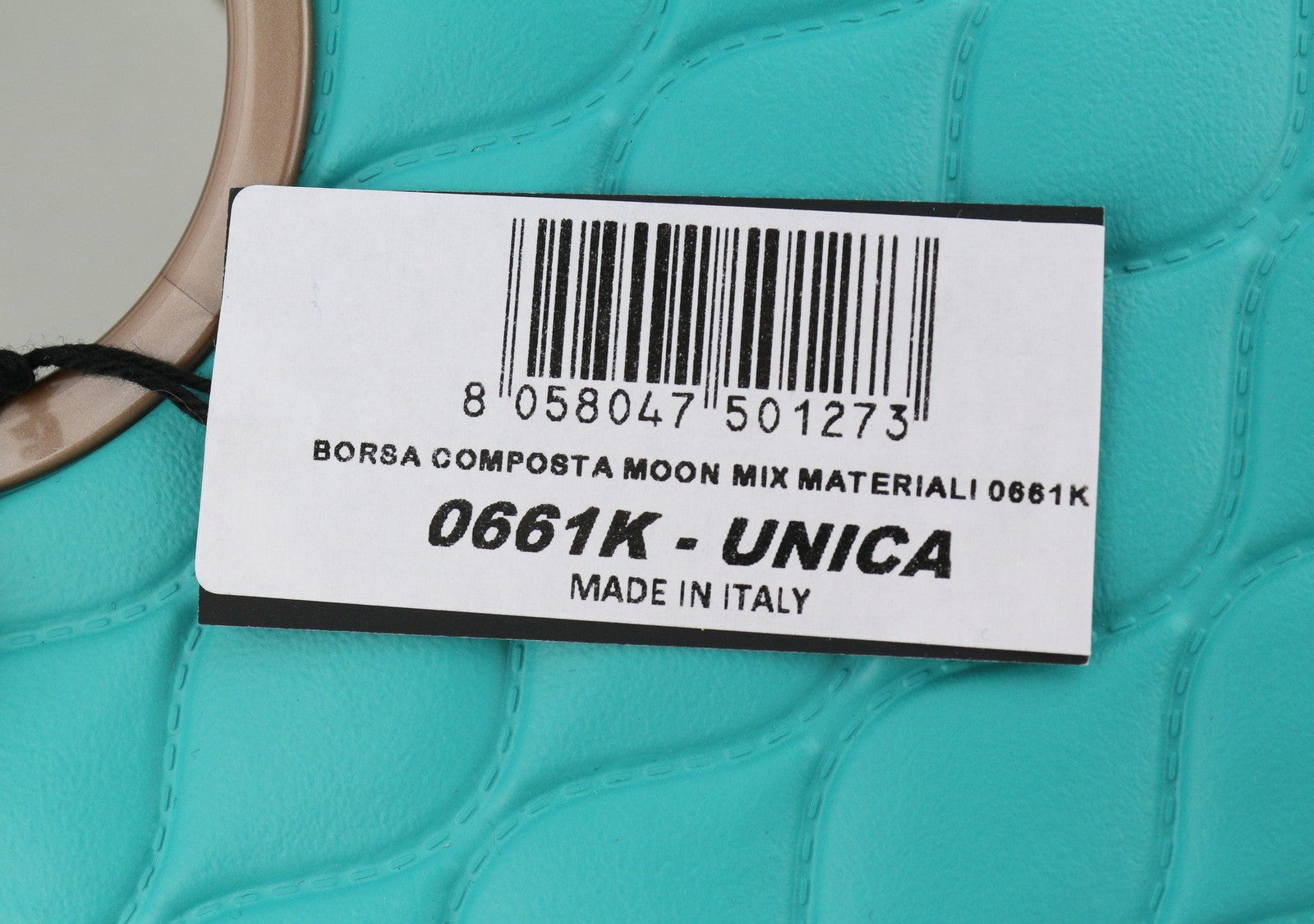 O BAG Moon Women Bag OS Blue Mint Quilted Handle Inner Bag