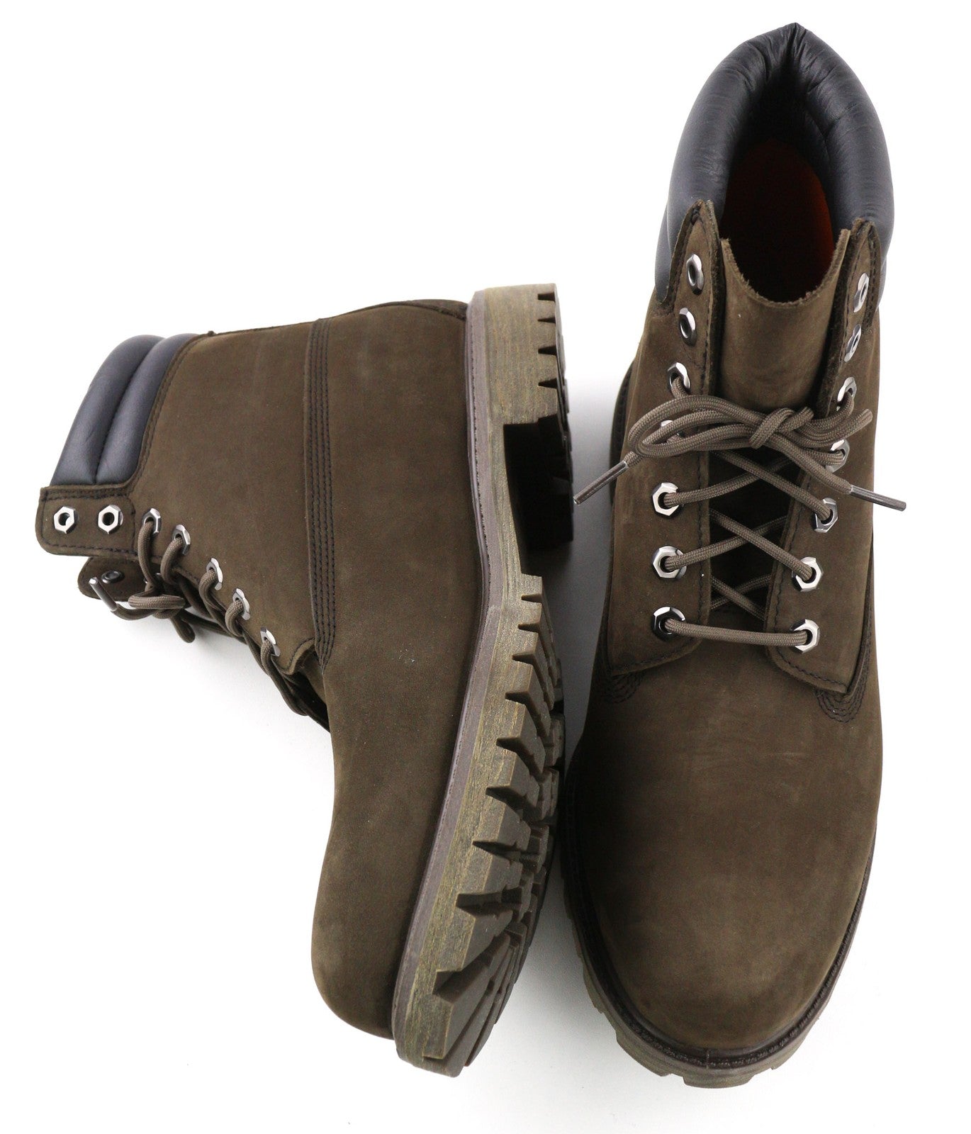 TIMBERLAND 73543-A3598 vyriški EU45.5/46 chaki spalvos odiniai laisvalaikio batai su aukštais logotipais 