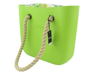 O BAG Mini Women Bag OS Bright Green Double Handles Zipper Square