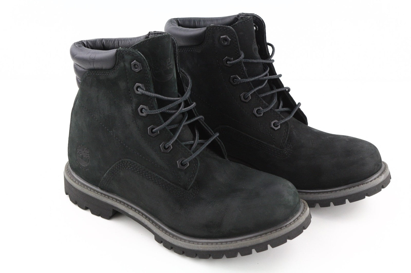 TIMBERLAND A17VM moteriški juodi odiniai aulinukai su raišteliais, neperšlampami. 