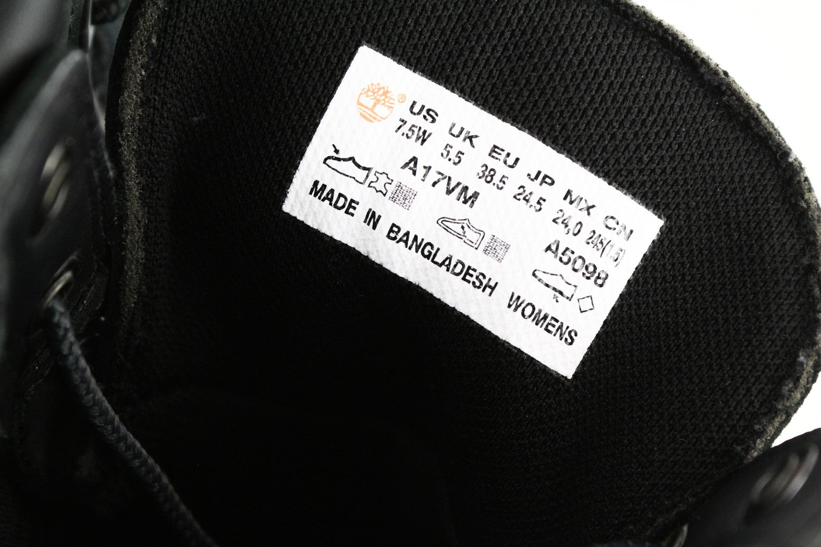 TIMBERLAND A17VM moteriški juodi odiniai aulinukai su raišteliais, neperšlampami. 