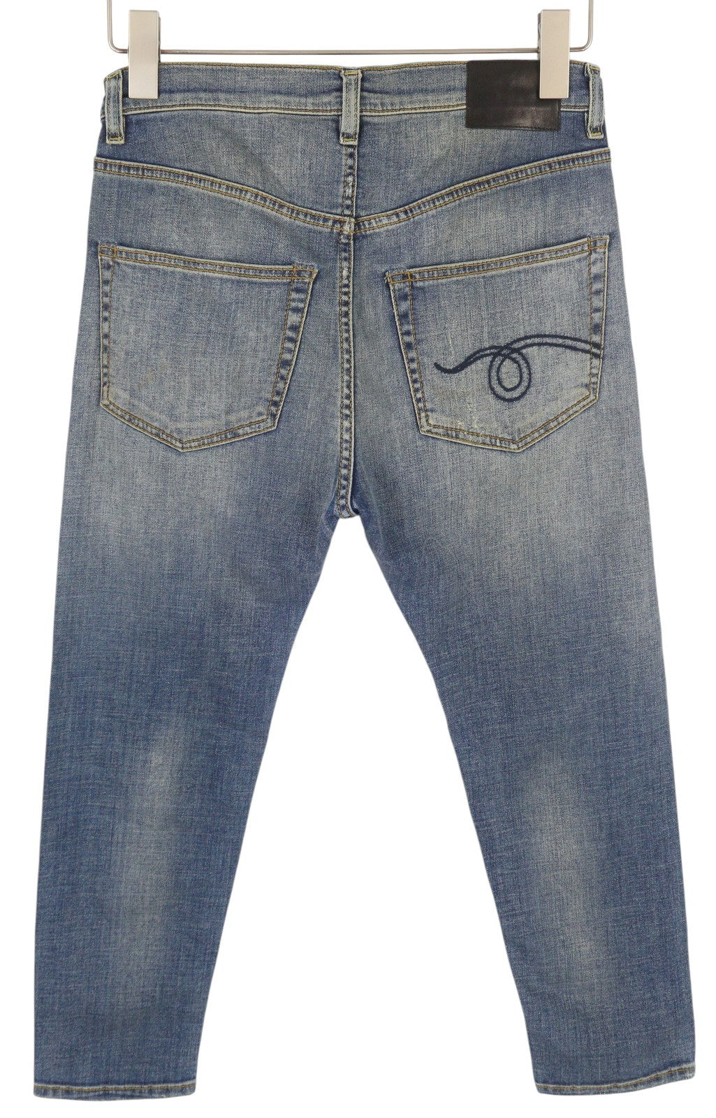 R13 The Drop Women Jeans 25 Crosby Faded Dirty Look Cropped Crop Crotch RRP440