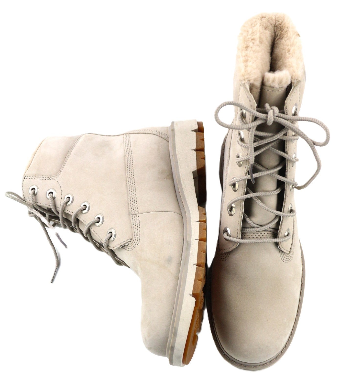 TIMBERLAND A2EES-A5246 moteriški šviesiai pilki natūralios odos aukštakulniai batai, 37.5/38 EU, 38 