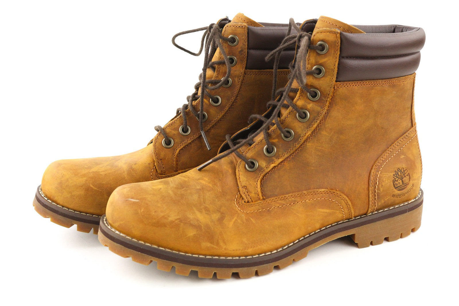 TIMBERLAND A17CK-A4825 vyriški rudi odiniai aukštakulniai batai, 44/44.5 dydis, sendinto stiliaus 