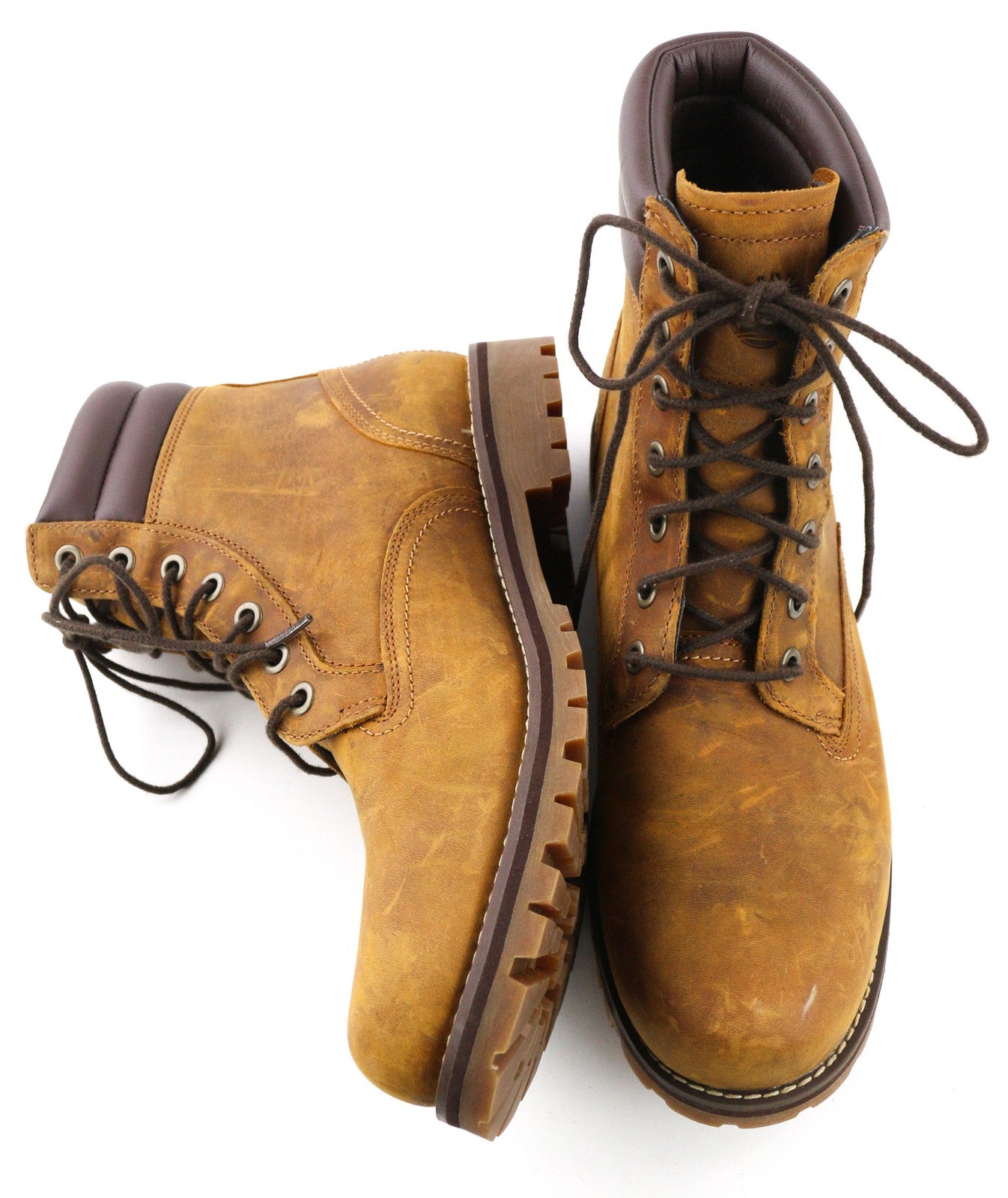 TIMBERLAND A17CK-A4825 vyriški rudi odiniai aukštakulniai batai, 44/44.5 dydis, sendinto stiliaus 