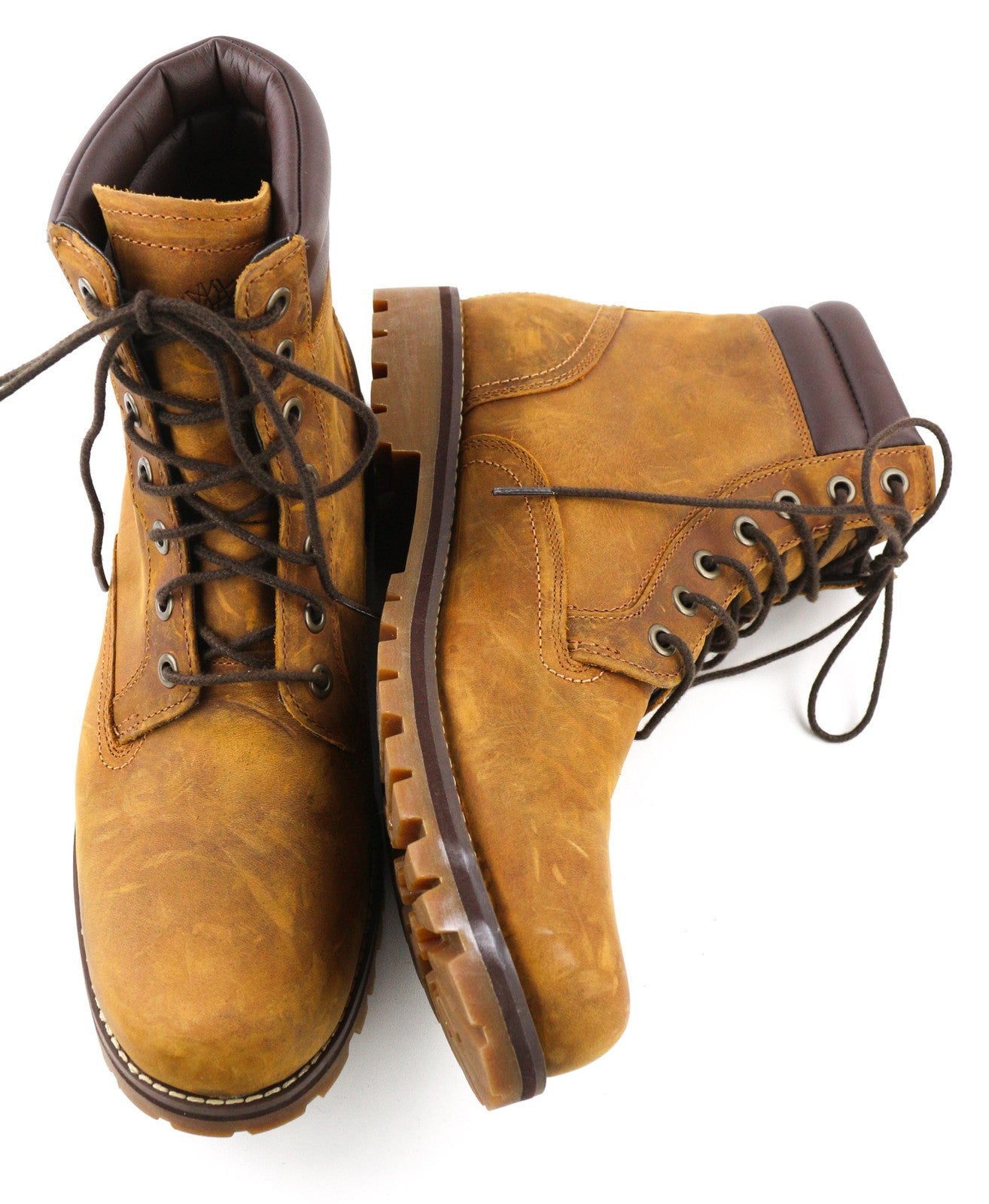 TIMBERLAND A17CK-A4825 vyriški rudi odiniai aukštakulniai batai, 44/44.5 dydis, sendinto stiliaus 
