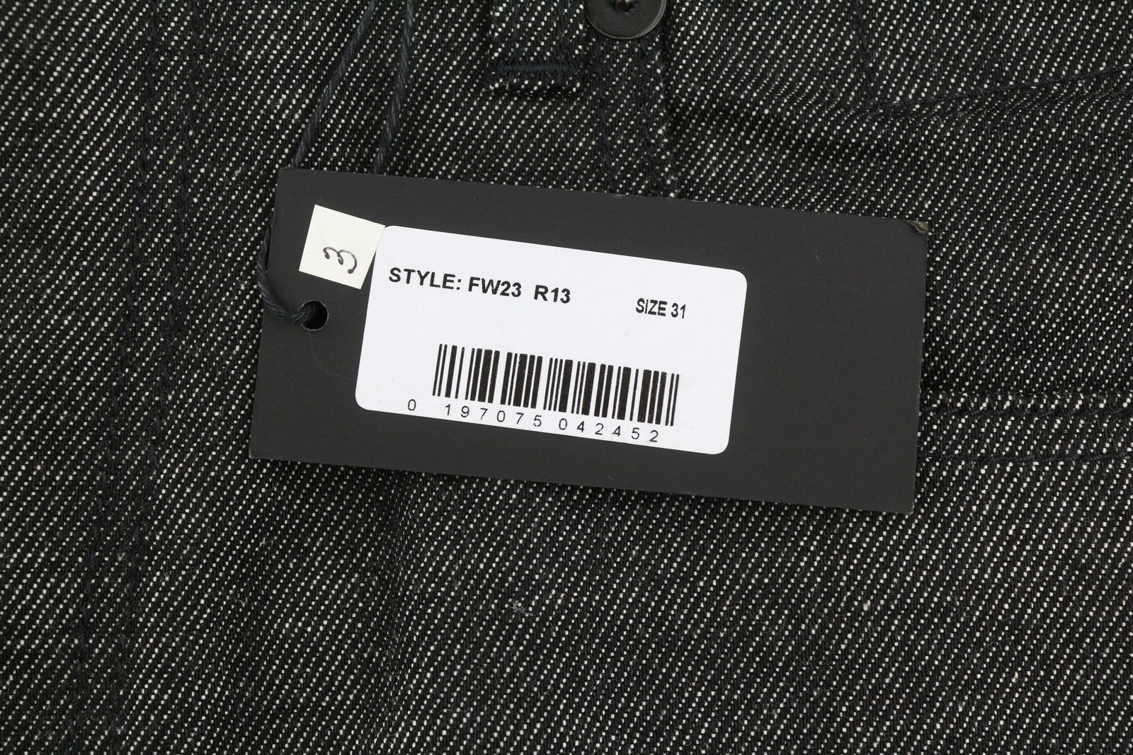 R13 Jesse moteriški džinsai, 31 dydis, pilki, laisvo kirpimo, tamsaus džinso spalvos. 