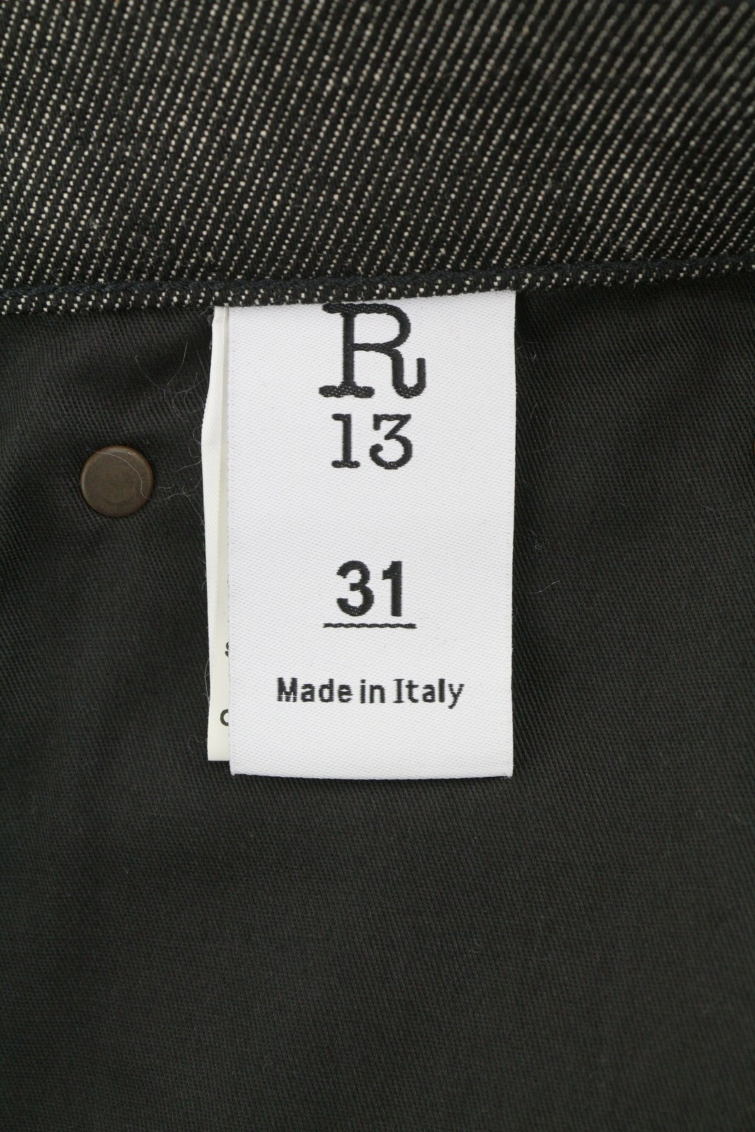 R13 Jesse moteriški džinsai, 31 dydis, pilki, laisvo kirpimo, tamsaus džinso spalvos. 