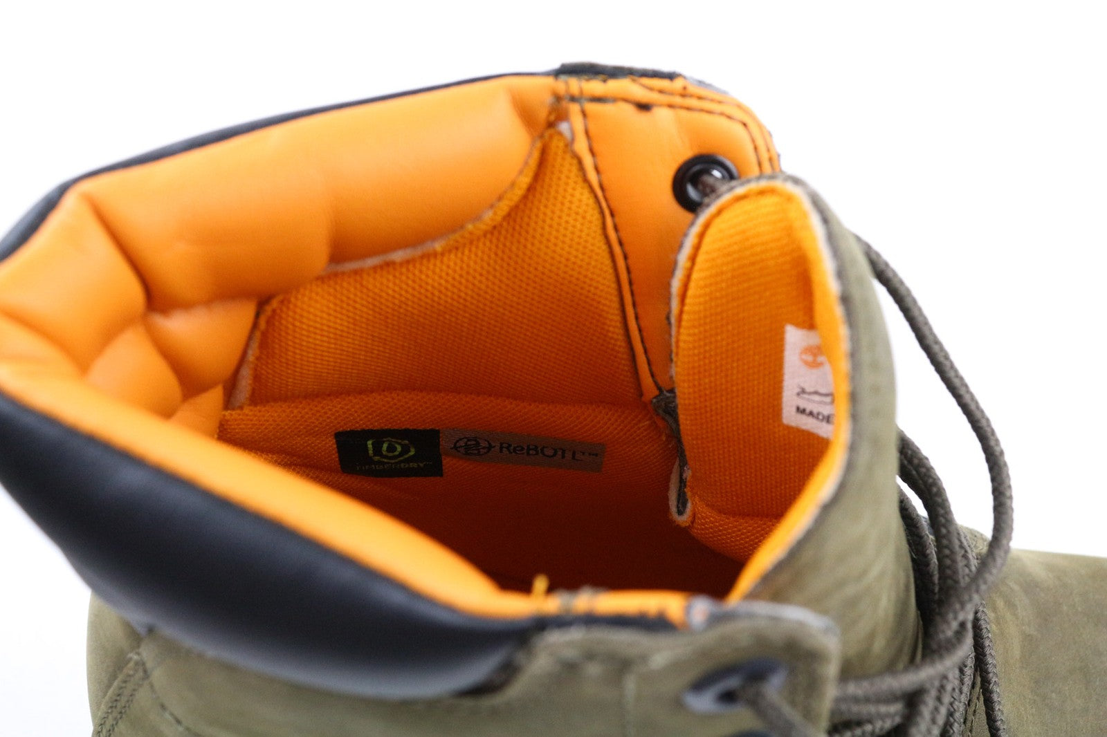 TIMBERLAND A2C87 vyriški EU40 UK6.5 alyvuogių spalvos odiniai nėriniais atsparūs vandeniui ReBOTL batai 