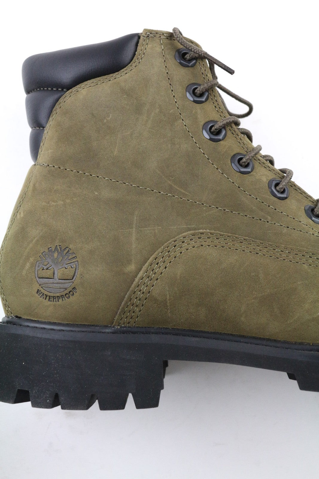TIMBERLAND A2C87 vyriški EU40 UK6.5 alyvuogių spalvos odiniai nėriniais atsparūs vandeniui ReBOTL batai 
