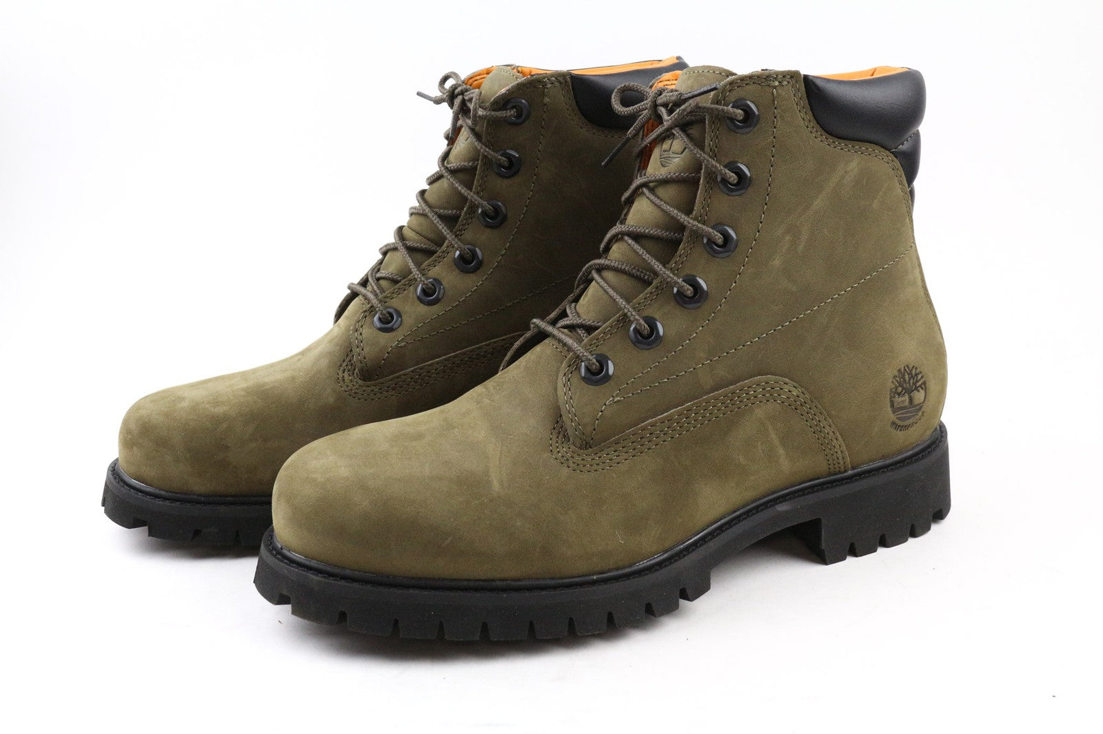 TIMBERLAND A2C87 vyriški EU40 UK6.5 alyvuogių spalvos odiniai nėriniais atsparūs vandeniui ReBOTL batai 