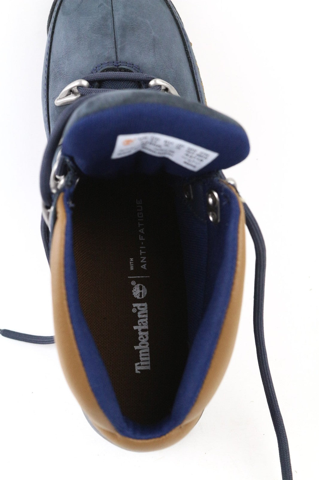 TIMBERLAND 6165R vyriški EU40 UK6.5 mėlyni odiniai laisvalaikio batai su raišteliais, apsaugantys nuo nuovargio. 