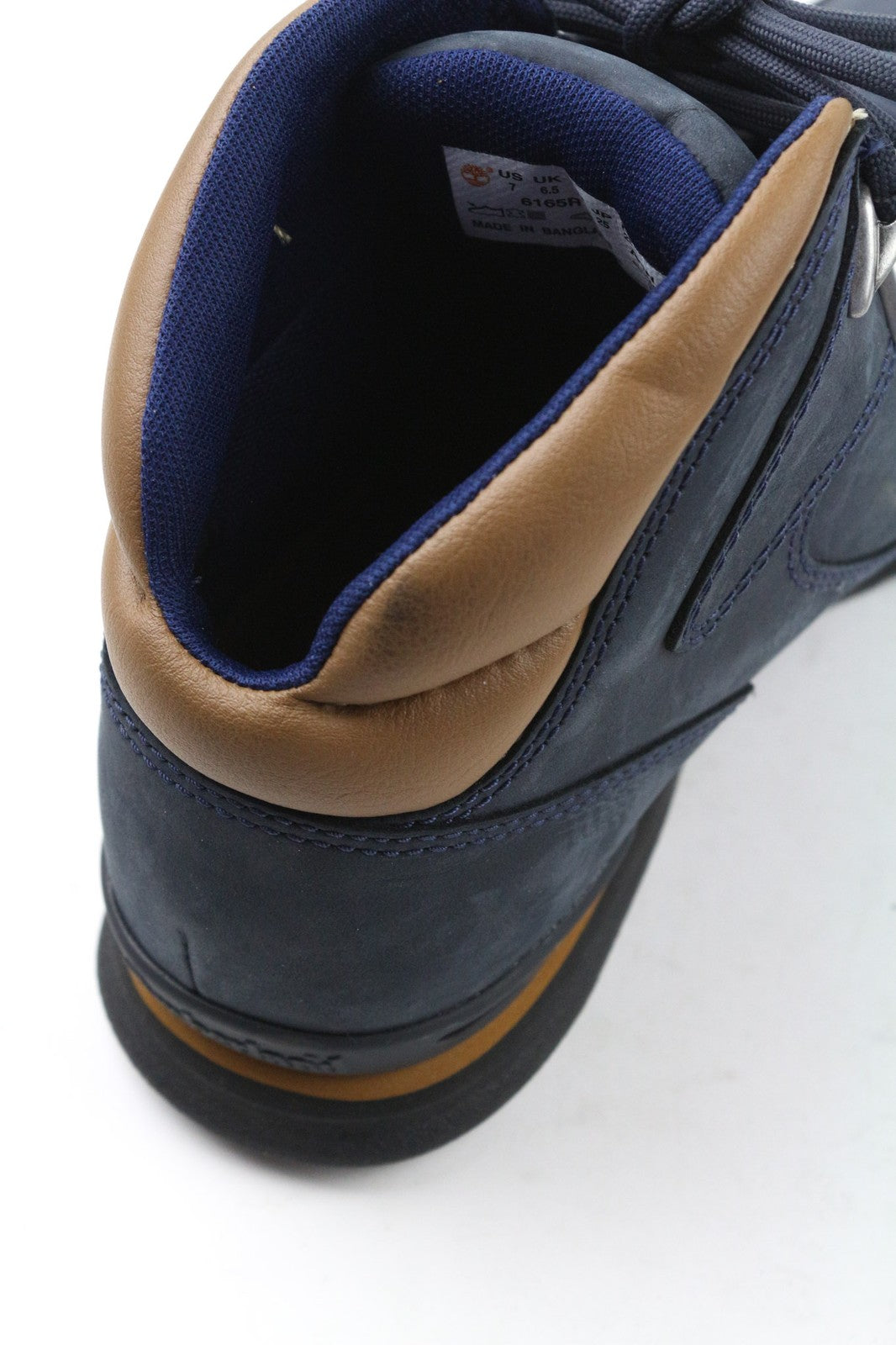 TIMBERLAND 6165R vyriški EU40 UK6.5 mėlyni odiniai laisvalaikio batai su raišteliais, apsaugantys nuo nuovargio. 