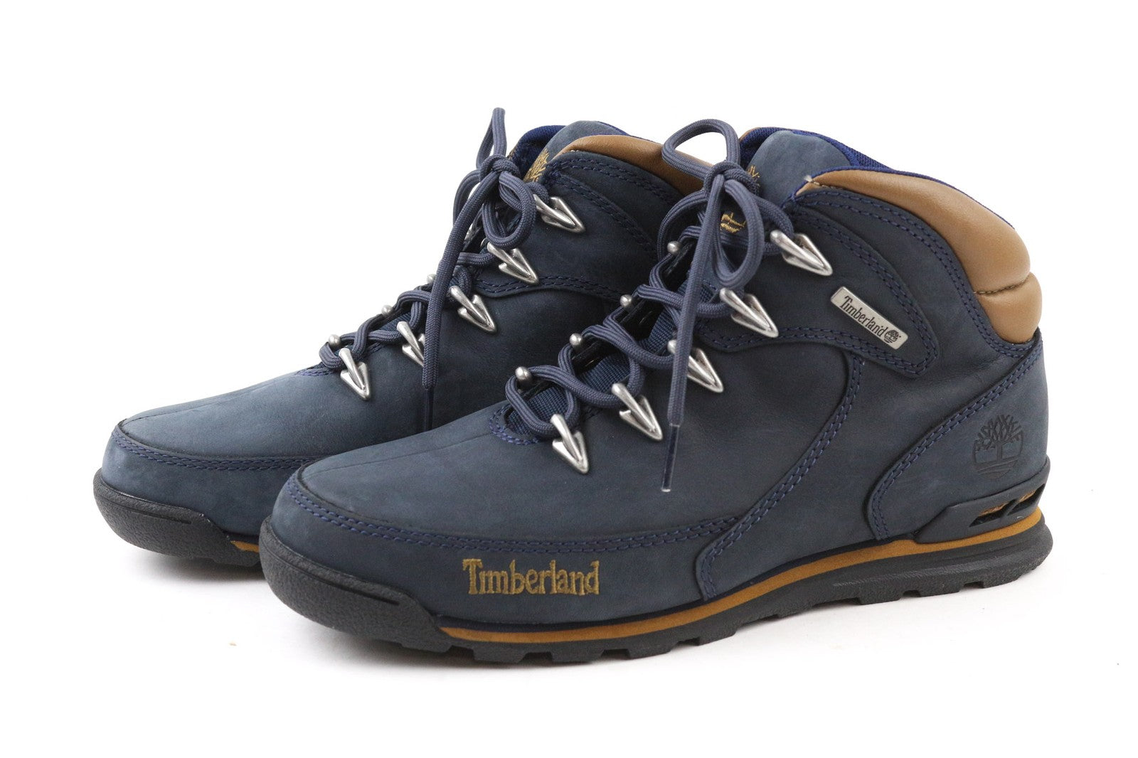 TIMBERLAND 6165R vyriški EU40 UK6.5 mėlyni odiniai laisvalaikio batai su raišteliais, apsaugantys nuo nuovargio. 